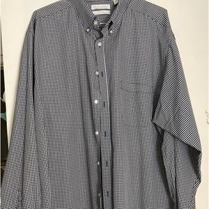 New Gold Label Roundtree & Yorke Mens button down shirt. Black gingham 3XLT